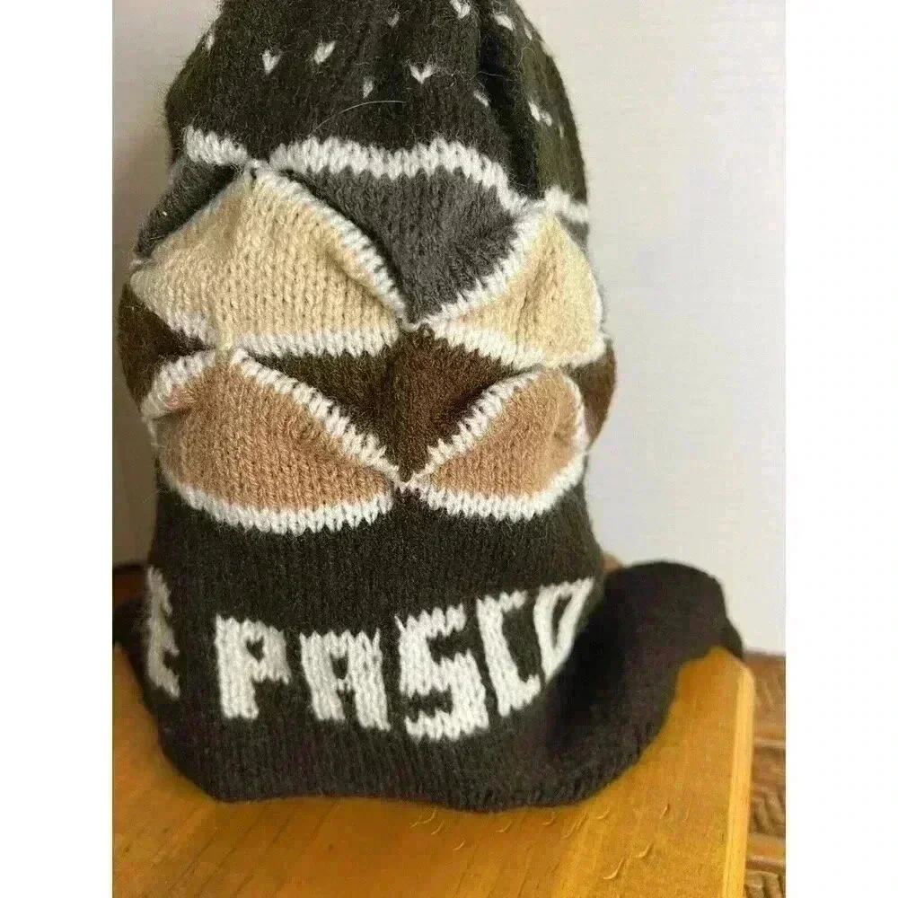 Peruvian Handmade Alpaca Wool Chullo Hat Cde‎ Pasco Earflap Winter Cap-Tan&Cream